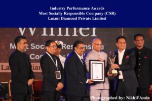 Industry Performance Awards Most Socially Responsible Company (CSR) Laxmi Diamond Private Limited