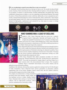 85 - INTERVIEW -Page 2 - Nancy Dhariwal - Nancy Diamonds India - Jewellery Infomedia B2B Magazine
